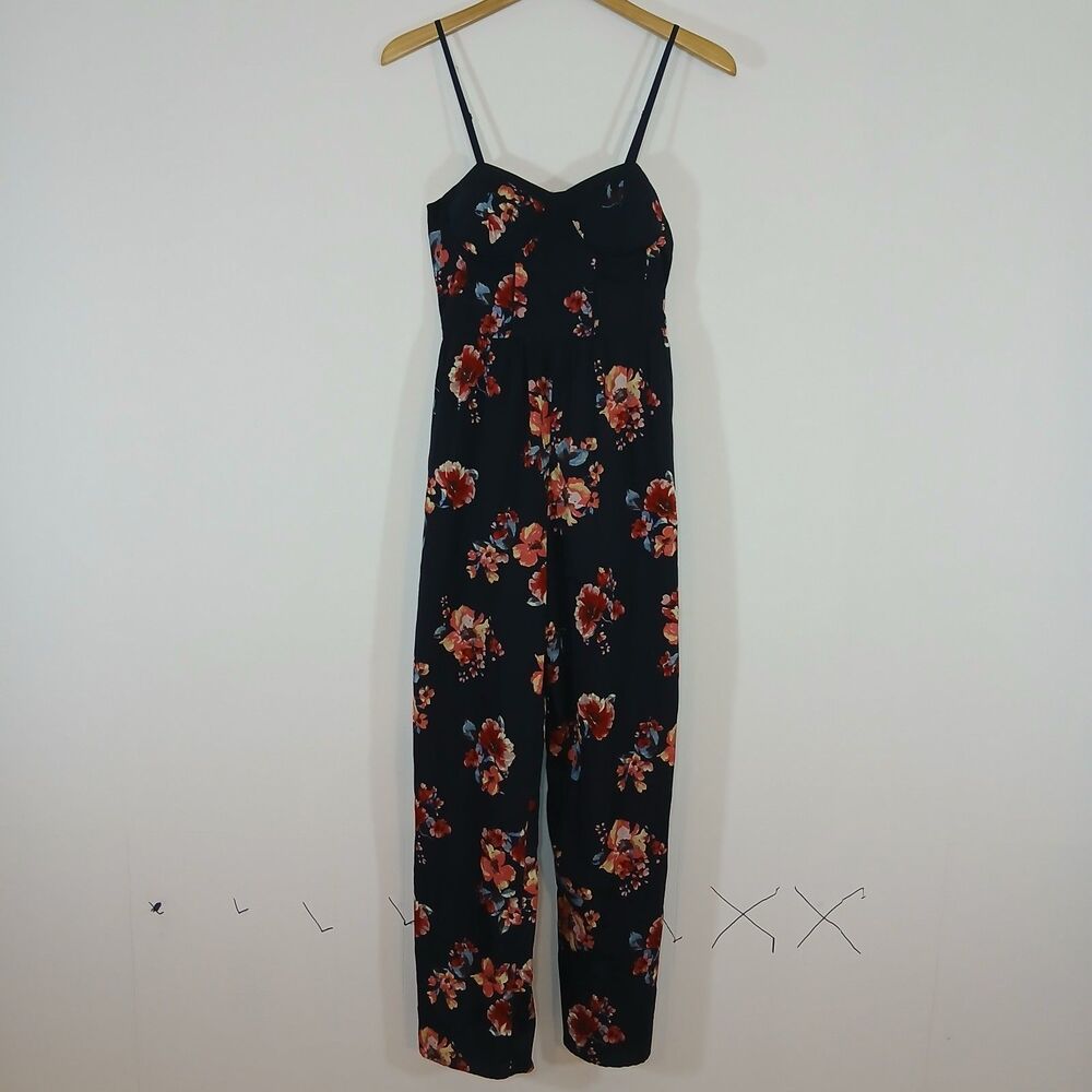 Band of Gypsies Floral Wide Leg Jumpsuit Small Boho Cottagecore Romantic Chic